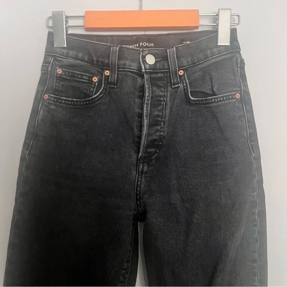 Aritzia Denim Forum The Arlo Hi-Rise Straight Jean Black Size 24 - Picture 4 of 11